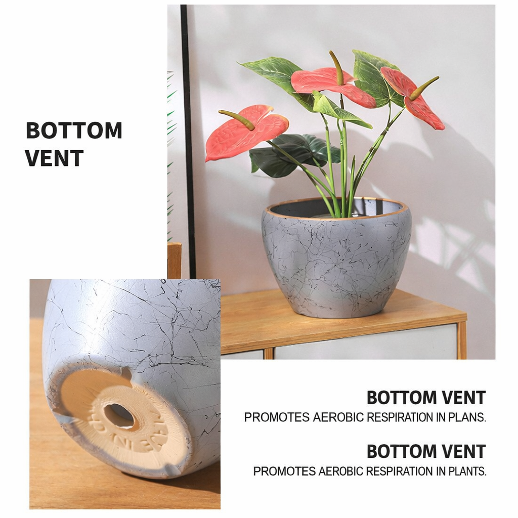 Extra Large Nordic Ceramic Flower Pot Light Luxury Planter for Living Room Fortune Tree Green Plants Extra Wide Diameter High-End Home Decor Vase