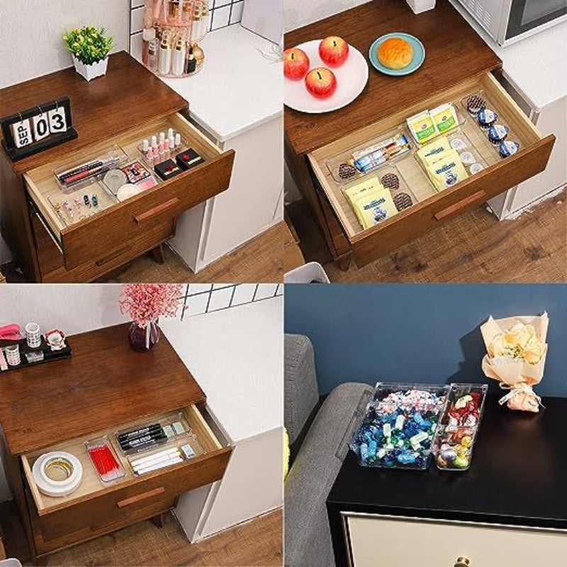 25-Piece Clear Drawer Organizer Set for Skin Care and Makeup - Large Capacity, Multifunctional Organizer