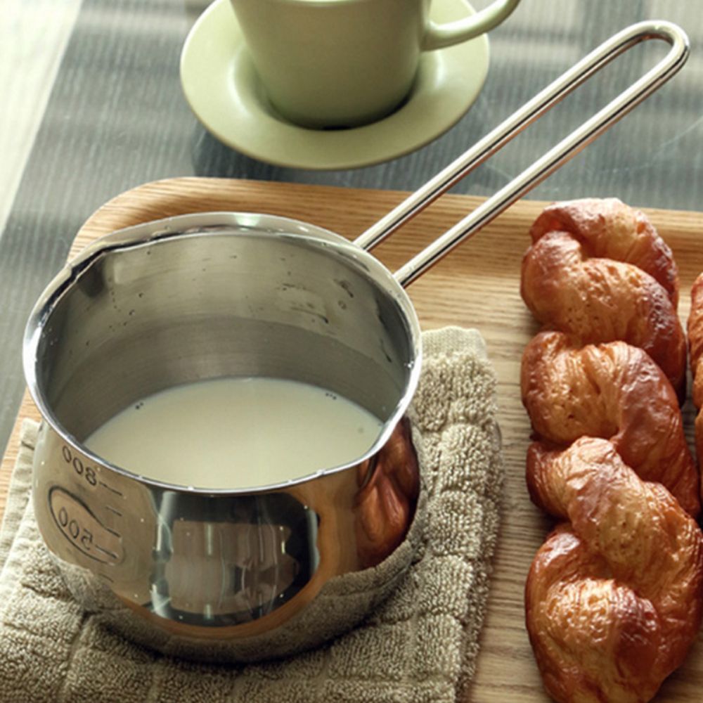 Stainless Steel Milk Pot Butter Warmer Pan Small Saucepan with Pour Spouts High Quality Perfect For Milk