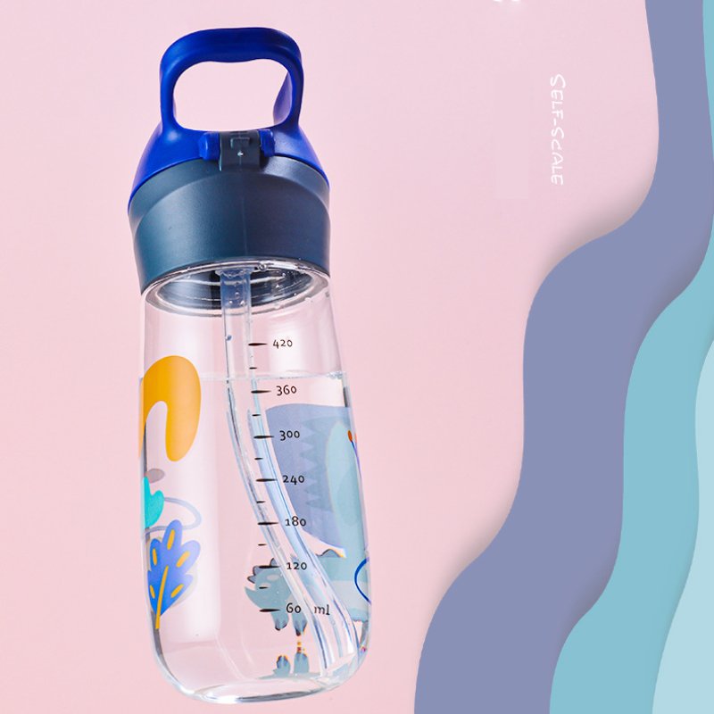 480ml High Quality Tritan Material Kids Water Bottle With Straw BPA Free Durable Plastic Children Drinking Bottle