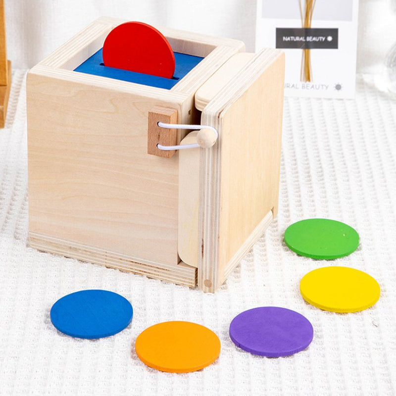 Montessori Toys for 1 2 Year Old, 4 in 1 Wooden Toy Box Includes Object Permanence Box, Carrot Harvest, Shape Sorter-Educational Toys