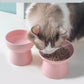 Ceramic Pet Bowl Neck Protection Cat Bowl Dog Bowl Solid Color Oblique Mouth Single Bowl Cat Bowl Neck Protection High