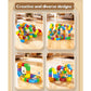 Electric Train Toy Set, Magic Track Cube 123 Particles Assembly, Electric Train DIY, Children's Toys, Suitable for 3-8 Years Old Boys Girls