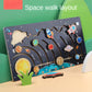 Solar System Model Board with 9 Planets Spaceship Rocket Module Early Learning Wooden Solar System Model Space Education