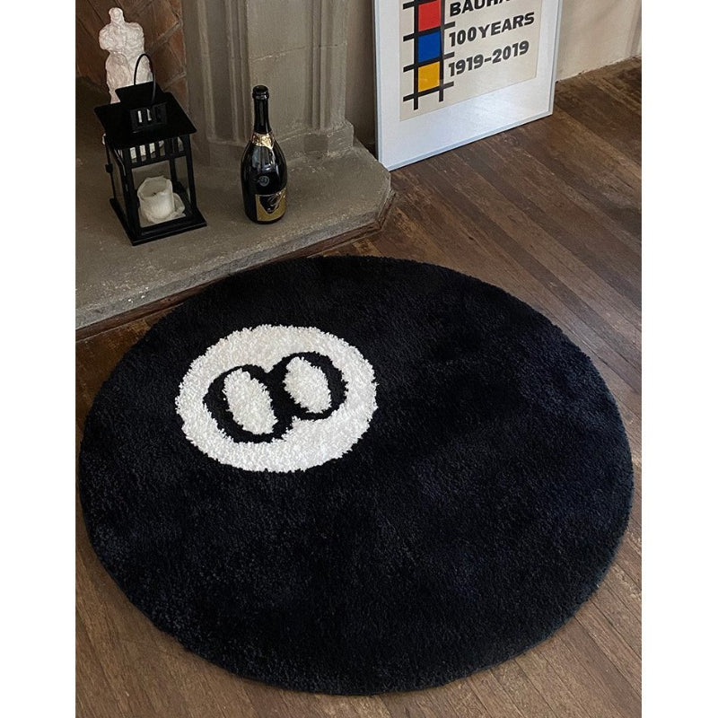 Simulation Billiards 8 Short Plush Area Rug Quick Absorb Thick Soft Water Absorption Round Carpet