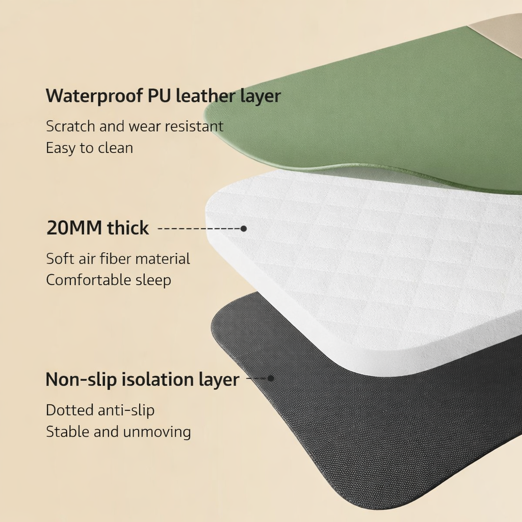 Waterproof Washable Dog Bed Mat with Detachable Cover, Soft Four Seasons Pet Nest Cushion for Dogs & Cats, Cozy Sleeping Kennel Pad House