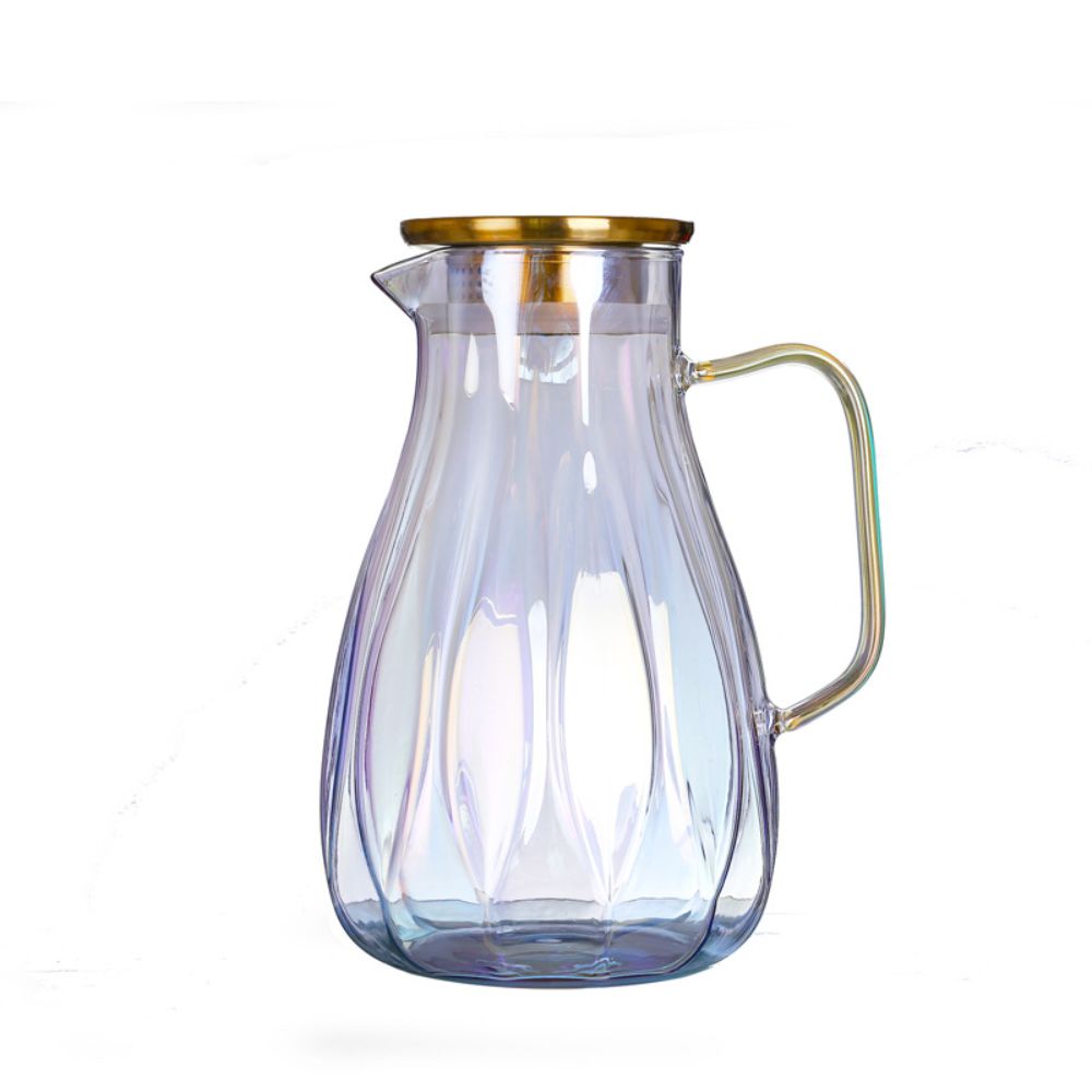 2L Colorful Cold Kettle Amber Glass Water Jug Heat Resistant Glass TeaPot Water Carafe Juice Lemonade Glass Pitcher