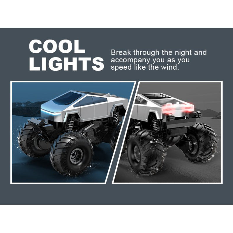 Tesla Cybertruck Remote Control Amphibious Truck, 360° Spin Stunt RC Car, USB Rechargeable Off-Road Toy Gift for Kids