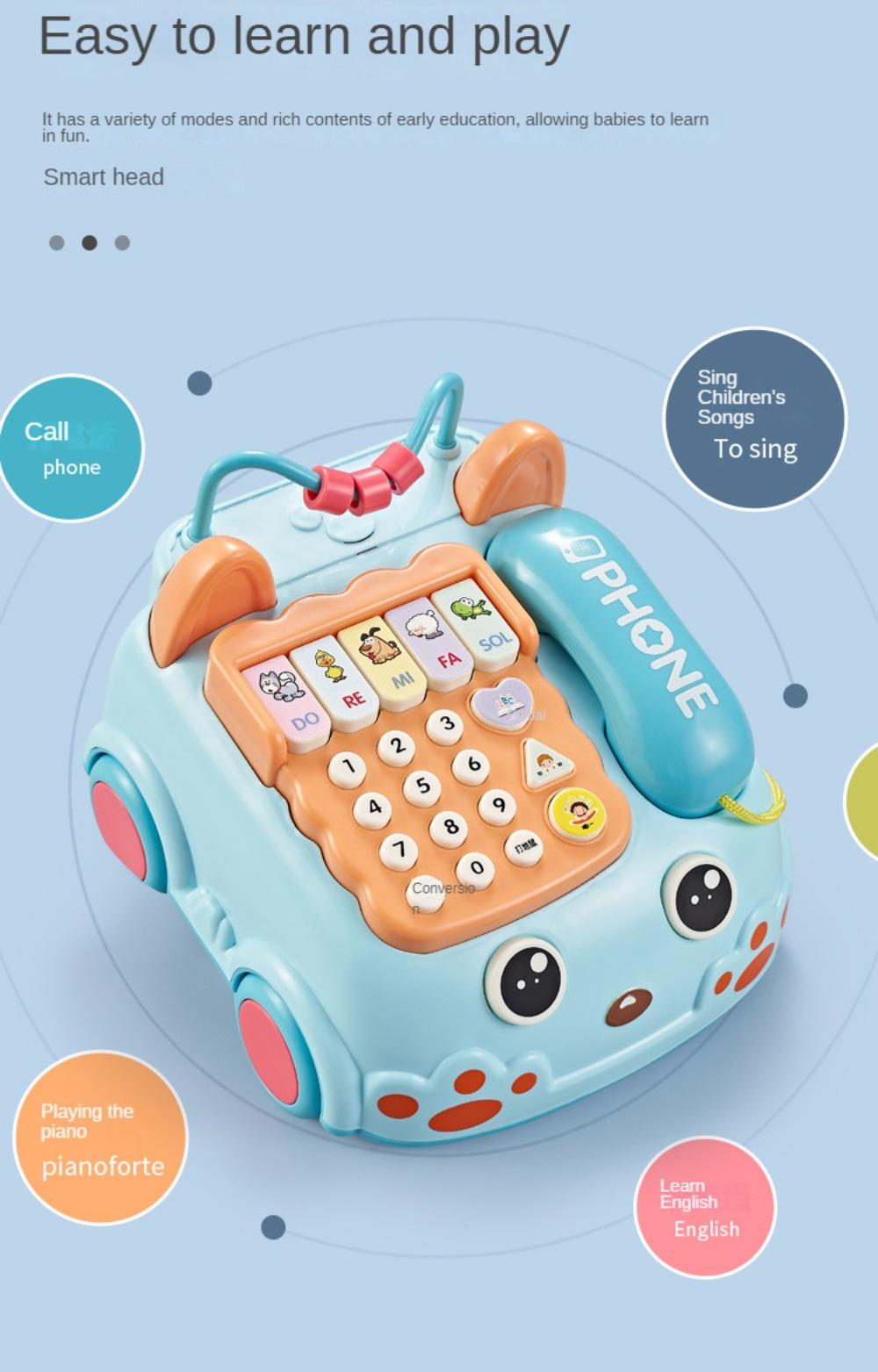 New puzzle multifunctional simulation early education telephone toy with music and light baby musical toy