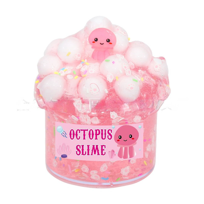 5 Pack 60ml Non-Sticky Soft Jelly Crunchy Slime Kit Toy Ocean Kit Crystal Glue Color Mud Decompression Toy Set