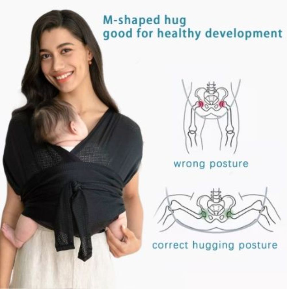 Baby carrier Easy to Wear Hands Free Baby Wrap Carrier Breathable Infant Sling Perfect for Newborn Babies