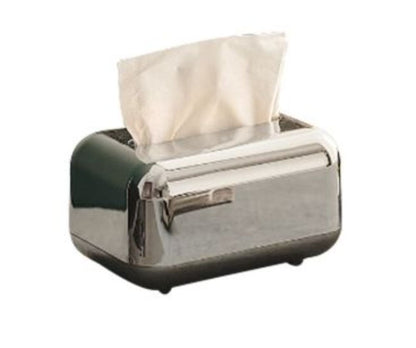 Luxurious Elegant Metallic Gold Silver Tissue Box Tabletop Napkin Holder For Home And Office Convenient Usage Organizer