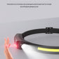 COB Headlight USB Rechargeable Head Lamp Super Bright Red Yellow White Light Multifunction Work Inspection Light