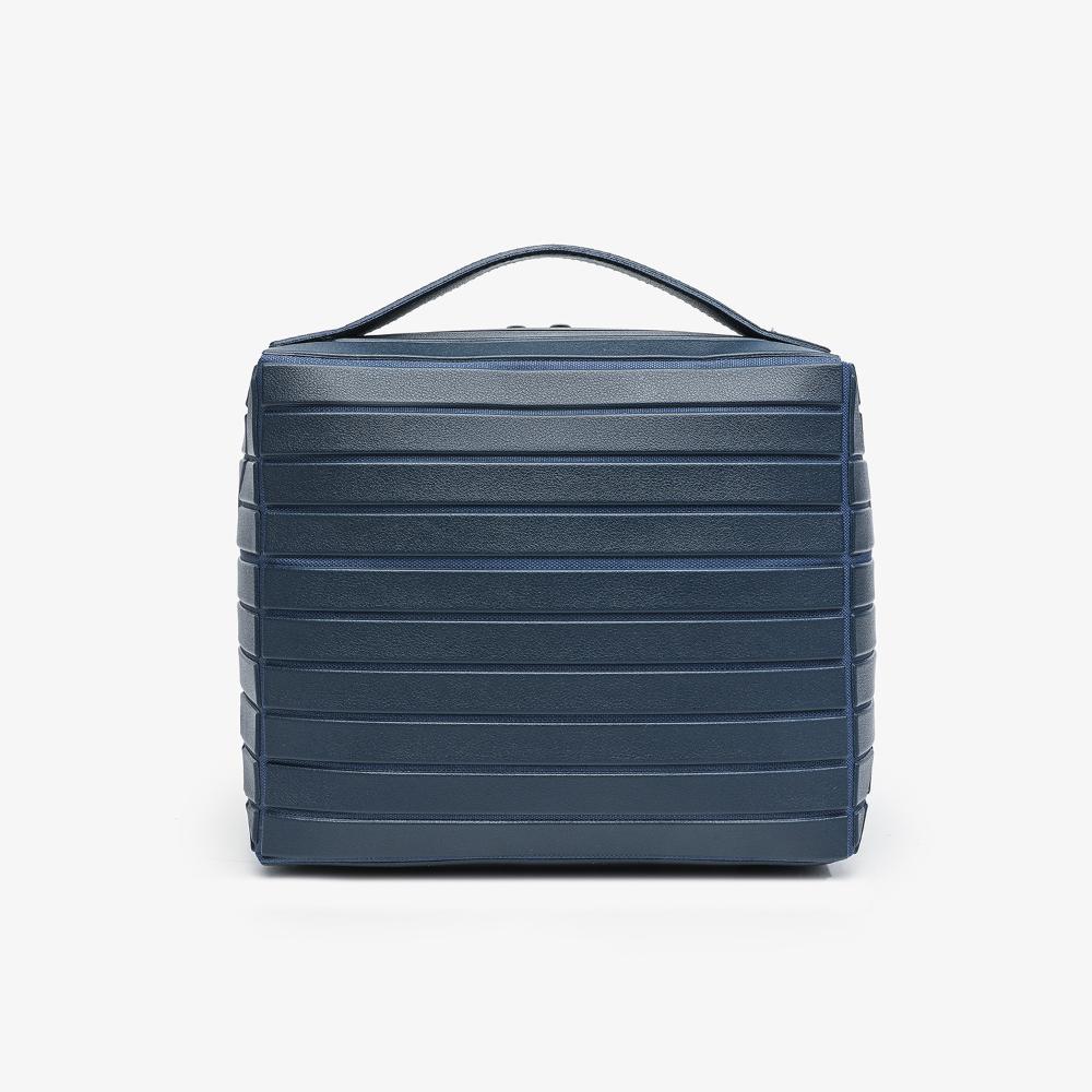 Portable Standing Toiletry Bag Cosmetic Storage Bag Large Capacity with Partition Zipper Strap Handle Skin Care Cosmetic