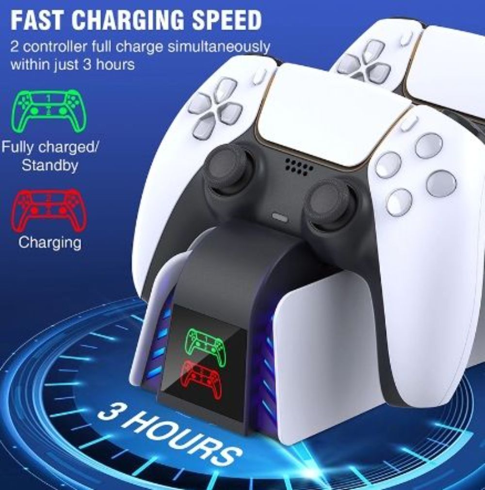 Dual Fast Charger for PS5 Wireless Controller USB Type-C Charging Cradle Dock Station for Play station 5 Joystick