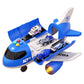 2-in-1 Large Cargo Airplane Toy Transporter with 4 Mini Cars & Road Signs, Educational Vehicle Playset for Kids, Interactive Learning Gift for Boys & Girls