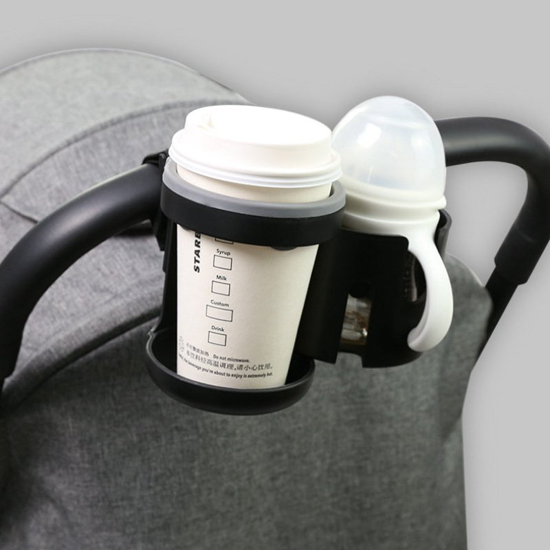 Universal Stroller Double Cup Holder Safety Seat Convenient Travel Cup Holder Can Be Put Into 2 Bottles Bottle Holder Environment-friendly Stroller Cup Holder-No Strollers