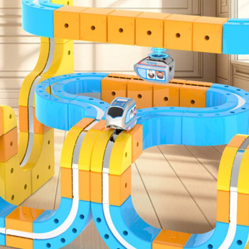Magnetic Train Track Building Toys, DIY Electric Railway Set - 3D Educational STEM Toys for Kids, Creative Building Blocks, Birthday Gifts Ideas