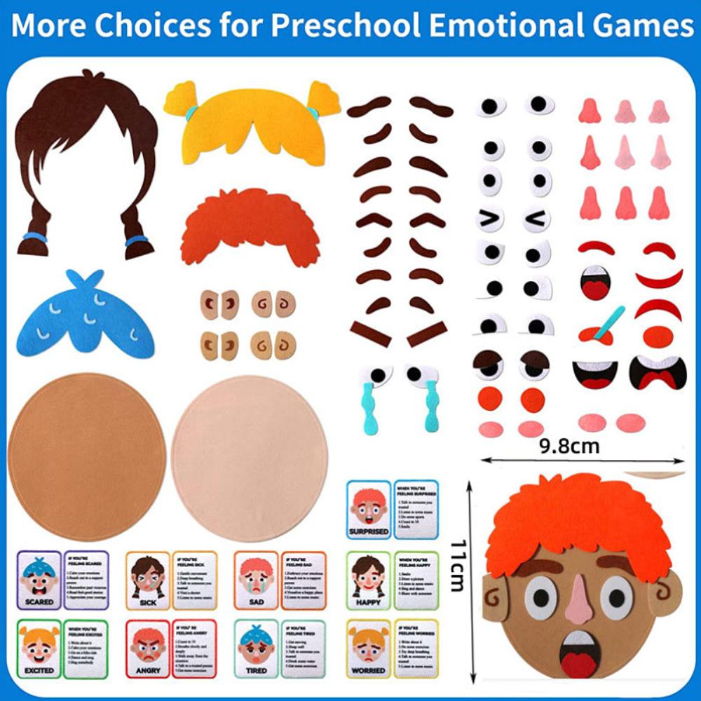 Kids Social Emotional Learning Busy Board with Emotion Cards for Faces Games Preschool Learning Sensory Autism Improving