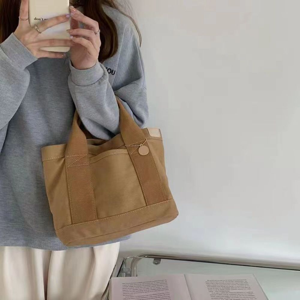 Tote Bag Canvas Bag Lunch Female Handbag Simple For Every day usage school and office canvas washable