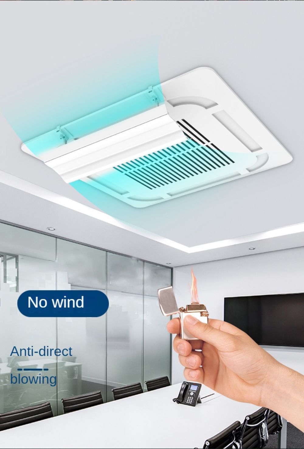 Central air conditioner wind baffle ceiling unit deflector to prevent direct blowing of cold and warm 60cm White