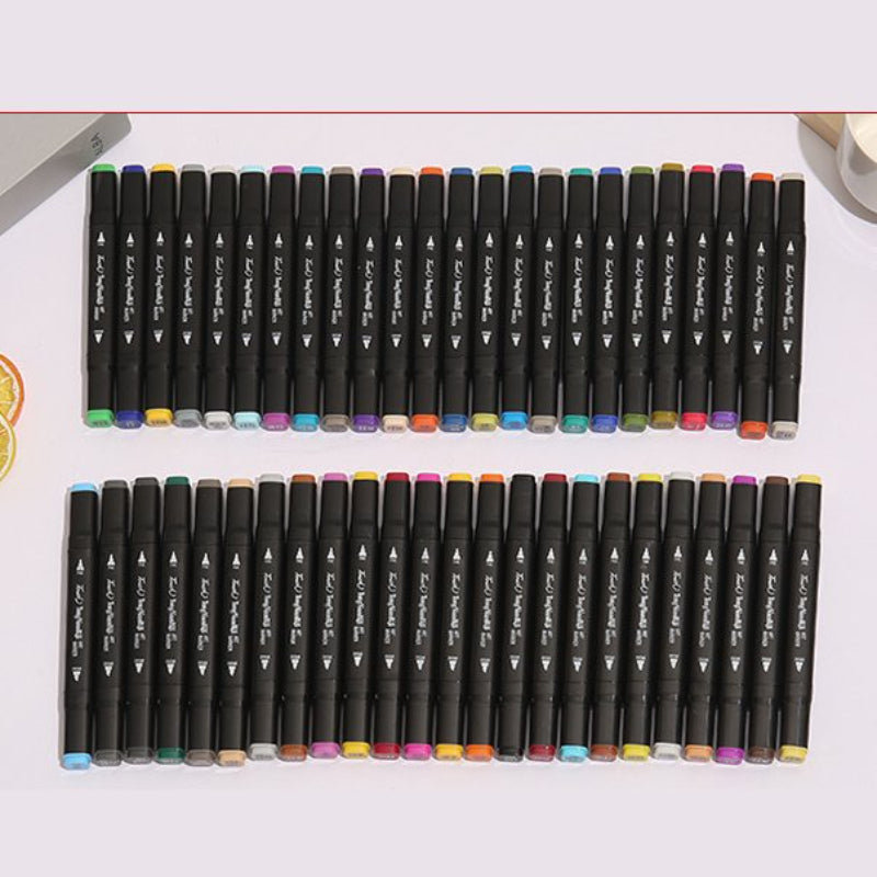 168 Colors Double-headed Marker Pens Set Oily Alcohol/Water-based Master for Children's Gift Painting Washable Student Art Supplies Stationery Back to School