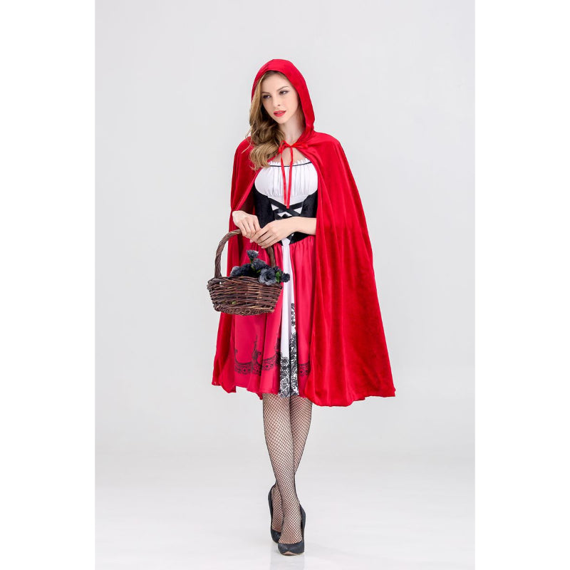 Little Red Riding Hood Costume Adult Cosplay Dress Fancy Party Nightclub Xmas Halloween Fantasia Carnival Cosplay Costume