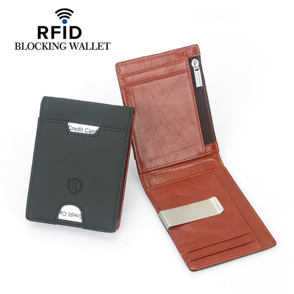 Slim Wallet with Money Clip RFID Blocking Card Holder Mini Bifold Wallet for Men Ultra Slim Hand Crafted Leather