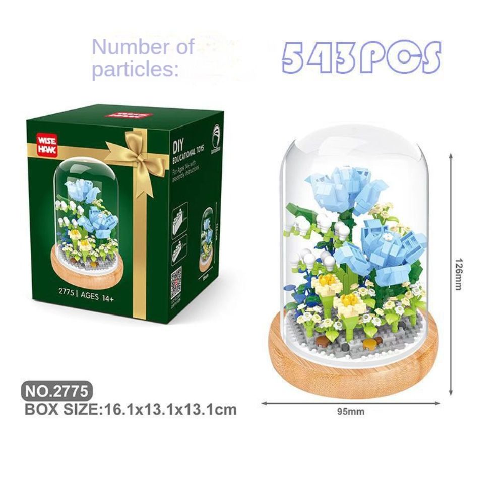 Immortal Rose Bouquet Building Blocks Toys Small Particles Assembled To Send Girls Girlfriends Series Creative Ornaments