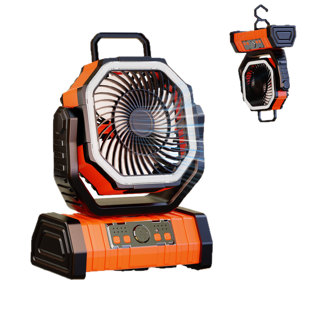 Camping Fan 20000mAh Rechargeable Outdoor Fan with LED Light Hook Remote Control Auto Oscillating