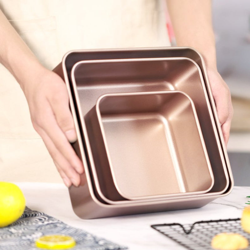 Cake Baking Tray Increases 6 -inch 8 Inches Home Baking Square Bread Cake Mold Baking Tray Heightened And Deepened Non-stick
