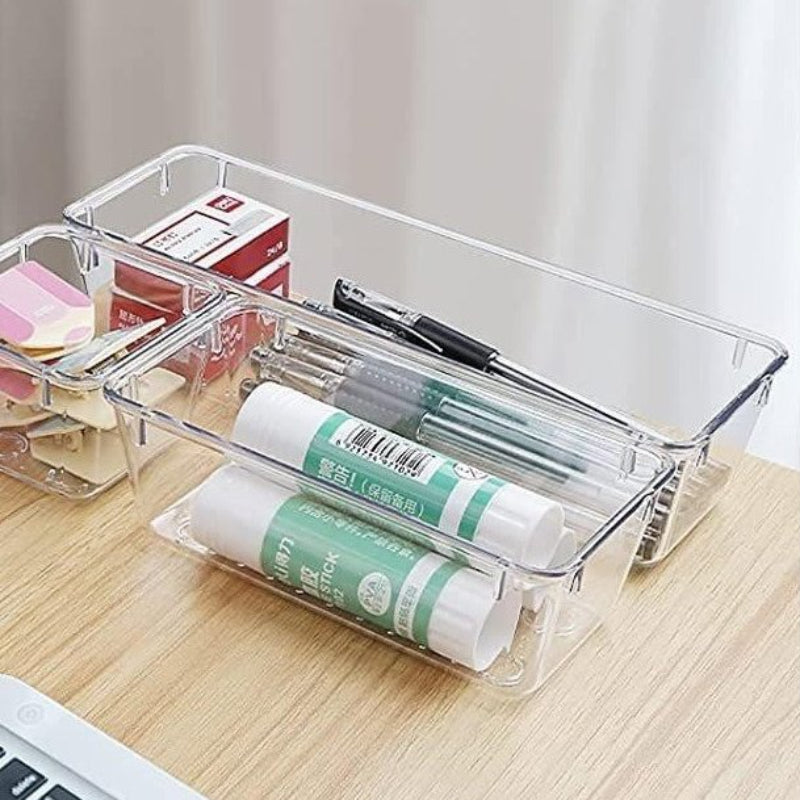 25-Piece Clear Drawer Organizer Set for Skin Care and Makeup - Large Capacity, Multifunctional Organizer