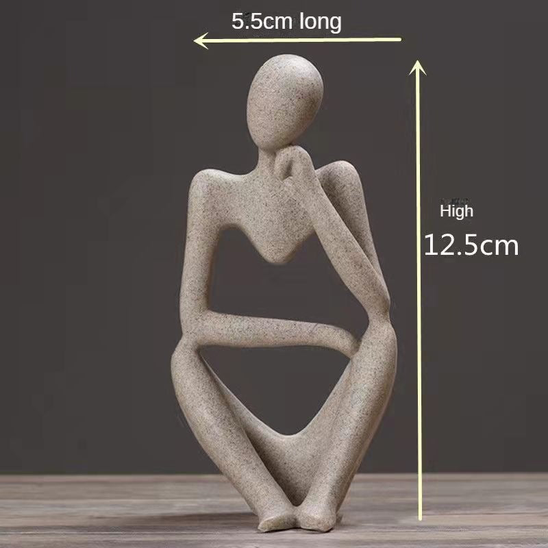 Mini Nordic Abstract Thinker Statue Resin Figurine Art Sculpture Home Decor Crafts Sculpture Gifts Strong Structure