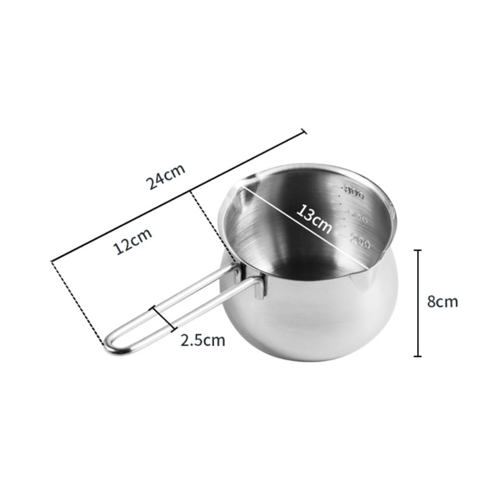 Stainless Steel Milk Pot Butter Warmer Pan Small Saucepan with Pour Spouts High Quality Perfect For Milk