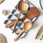 6-Piece Teak Wood Kitchen Utensil Set – Wooden Spatula & Cooking Tools, Durable Natural Cooking Utensils for Kitchen Use