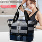 Waterproof Oxford stripe foldable large-capacity travel bag travel luggage bag dry and wet separation multi-function