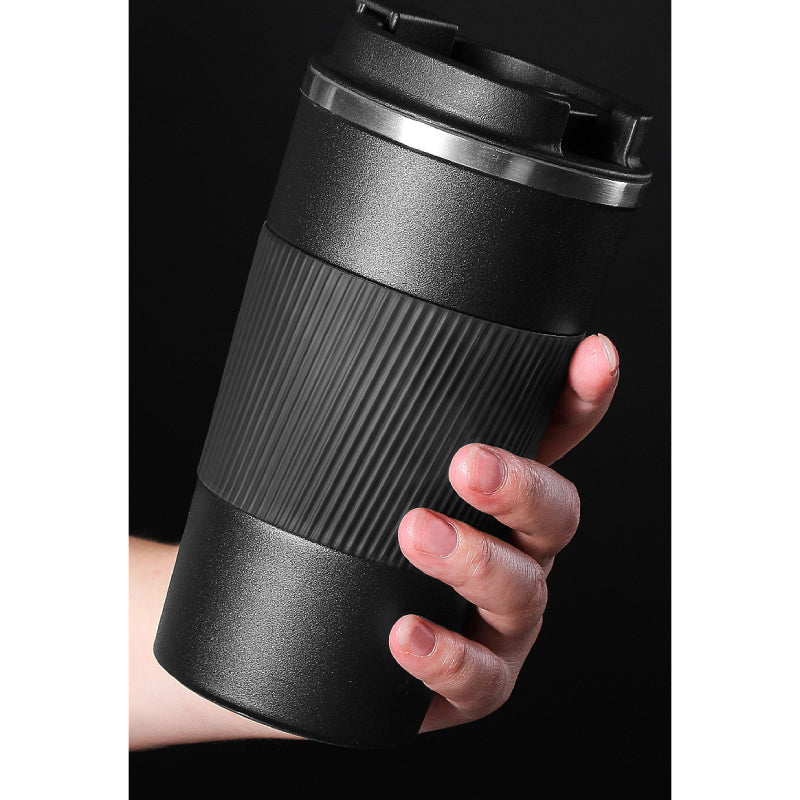 380ml/510ml Double Stainless steel 304 Coffee Mug With Non-slip Case Car Thermal Flask 360 Leak Proof Anti-Slip Design