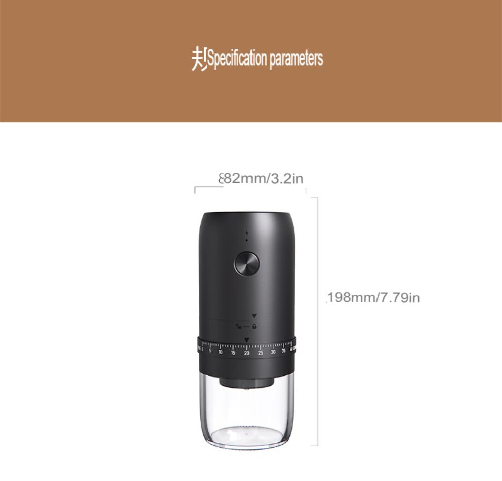 Portable Electric Burr Coffee Grinder, Small Electric Charging Mini Coffee Grinder with Multiple Grinding Settings