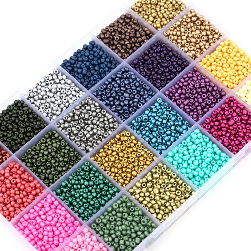 9000pcs 28 Grid Box 3mm Glass Seed Beads with Separate Lid for DIY, Jewelry, Bracelet