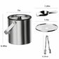 3.0L Stainless Steel Ice Bucket with Lid, Strainer & Tong – Double Wall Insulated Ice Container for Wine, Beer, Parties & Bar Use