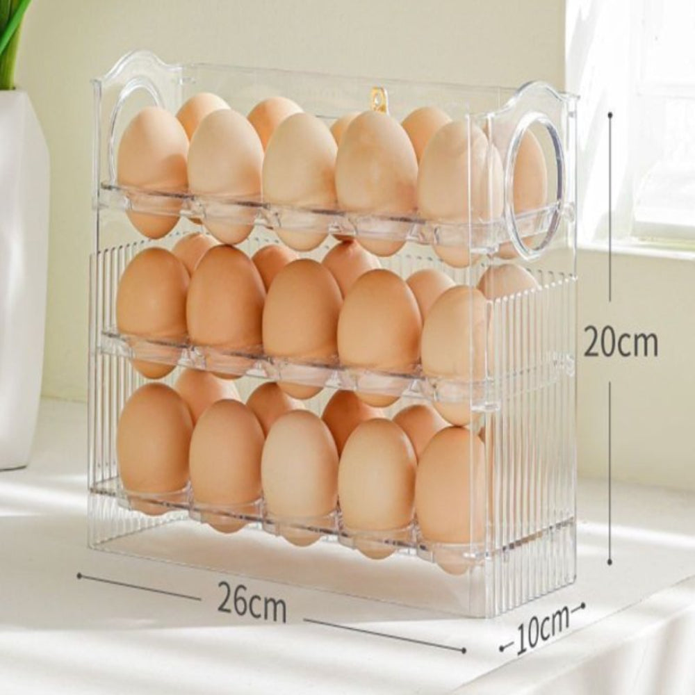 Egg Storage Box Refrigerator Side Door Storage Box Fresh-keeping Box Food Grade Flip Egg Box Kitchen Organizer Box Tray