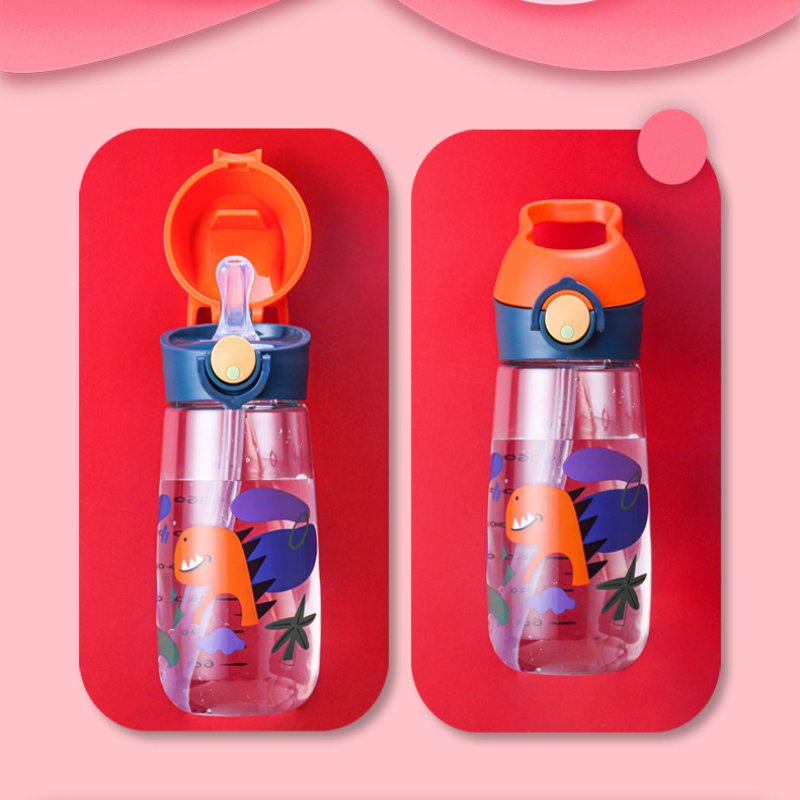 480ml High Quality Tritan Material Kids Water Bottle With Straw BPA Free Durable Plastic Children Drinking Bottle