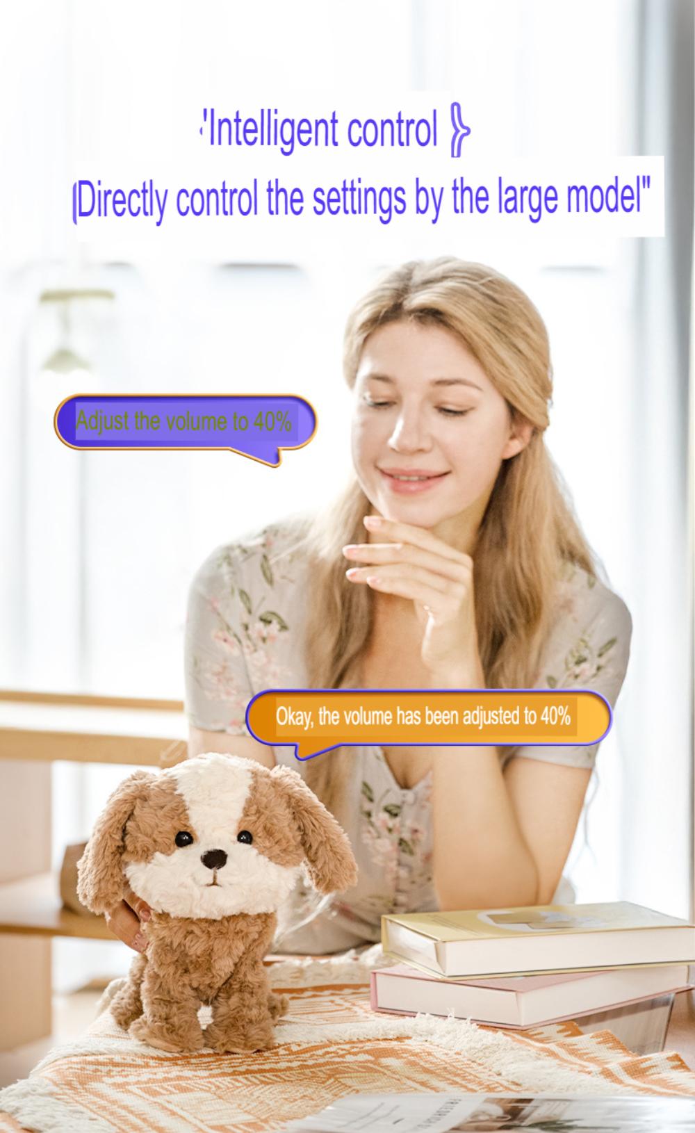 Interactive AI Beagle Robotic Plush Dog - Electric Moving & Talking Emotional Companion Toy, Birthday Gift for Kids