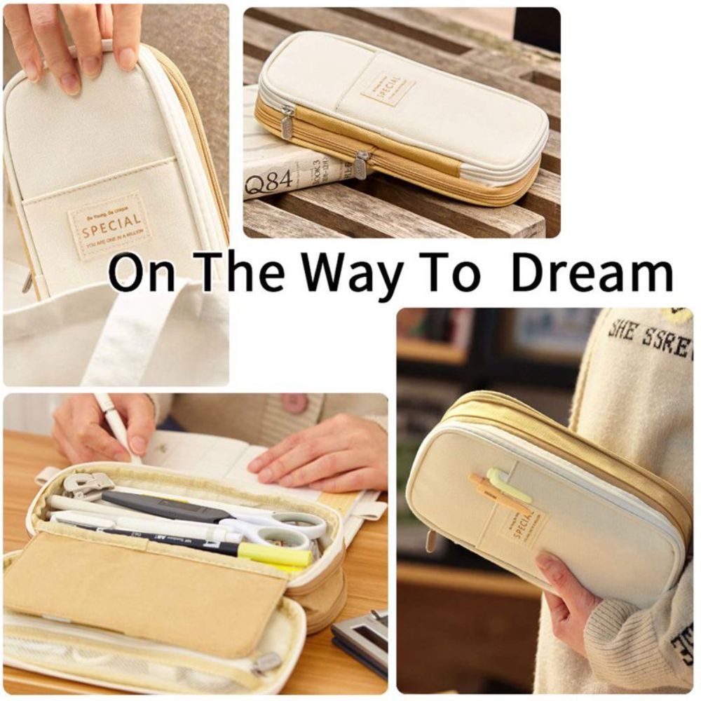 Kawaii Pencil Cases Large Capacity Pencil Bag Pouch Holder Box for Girls Office Student Stationery Organizer School