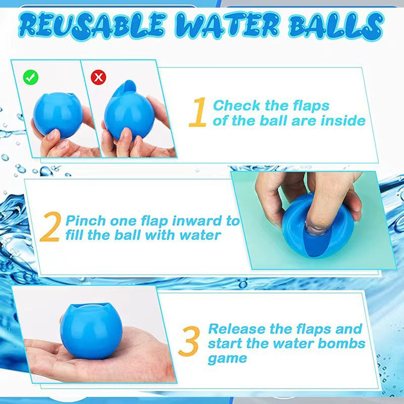 8 Pcs /1 Pack Reusable Water Balloons Quick Fill Soft Silicone Self Sealing Water Balls Outdoor Water Toys for Outdoor Party Kids Outside Play Water Games Gift Pool Activity