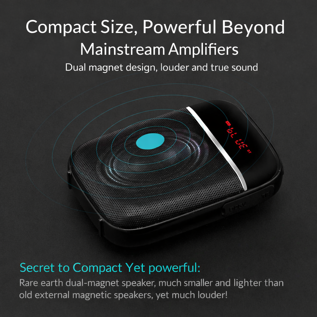 Aporo T2 Mini 10W Wireless Voice Amplifier Bluetooth Speaker with UHF Lapel Microphone Portable Teaching Loudspeaker No FM Gift for Teachers