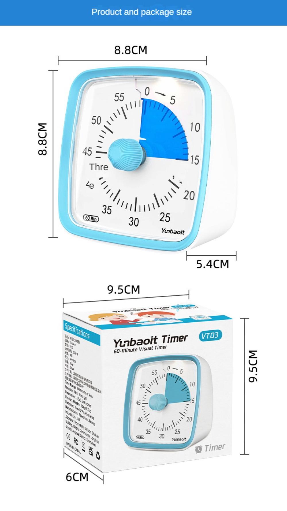 Classroom Timer, 60 Minute Time Management Visual Timer, Portable Study Tool ABS Student Question Timer Kids