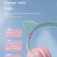 Cat's Ears Headset RGB Light Smile Face TWS Headset Gradient New Headphone Pink Little Girl Earphone