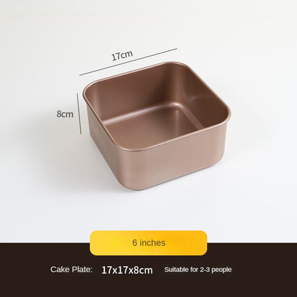 Cake Baking Tray Increases 6 -inch 8 Inches Home Baking Square Bread Cake Mold Baking Tray Heightened And Deepened Non-stick