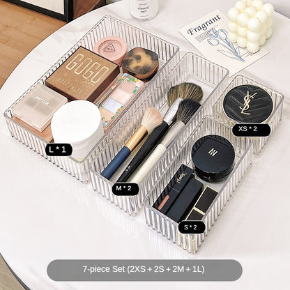Acrylic Drawer Organizer Tray Partition Box Transparent Desktop Classification Cupboard Built-in Dresser Makeup Lipstick Arrangement Storage Box
